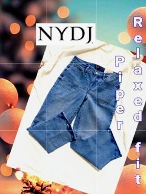 NYDJ Piper Straight leg Ankle jeans Stonington Blue wash size 8 NWT